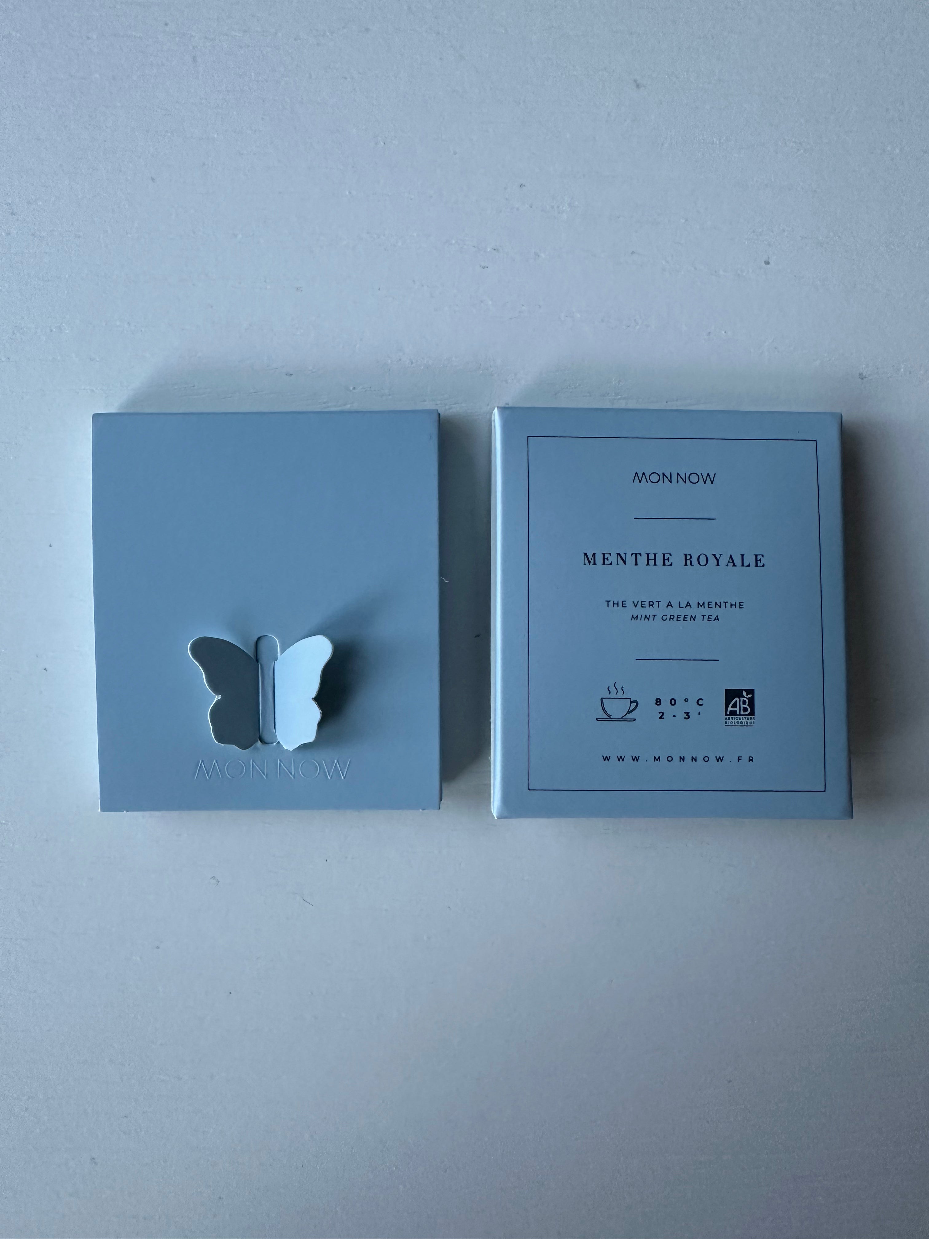 Thé Papillon - Message Positif & Inspiration – Coffret de 8 Thés vert à la menthe Bio