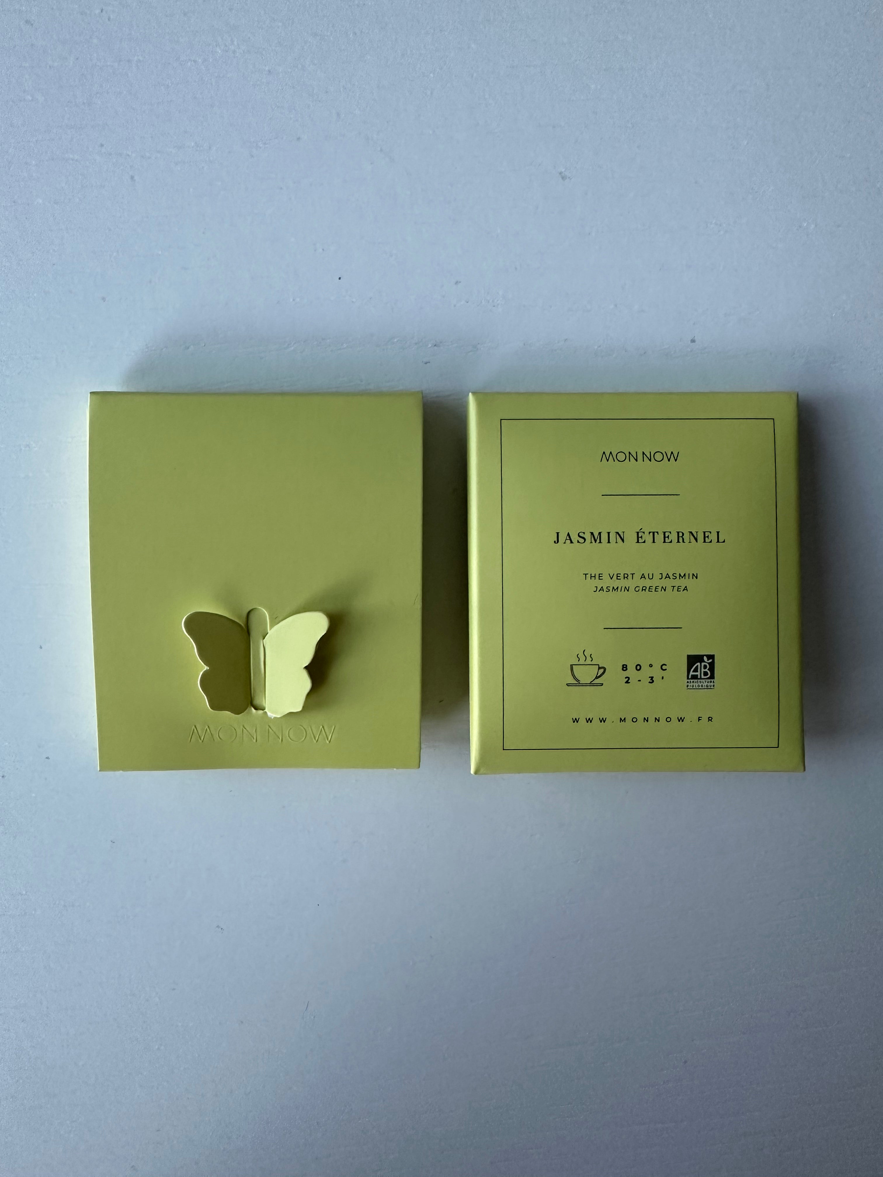 Thé Papillon - Message Positif & Inspiration – Coffret de 8 Thés verts au Jasmin Bio